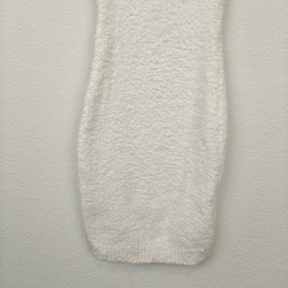 Meshki Fuzzy Teddi White Short  Sleeve Bodycon Mini Dress Size Small Women's - Picture 3 of 13